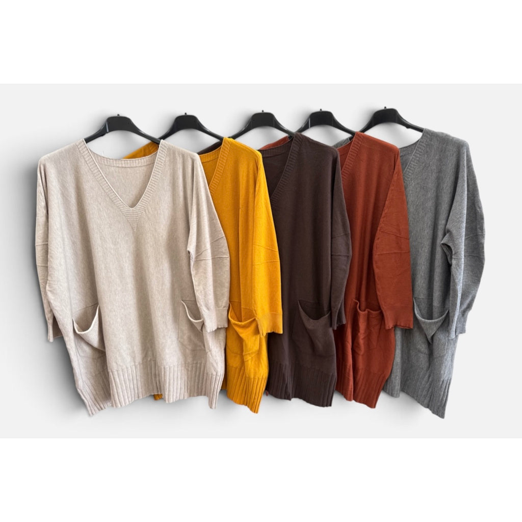 Detalle jersey de cuello pico con bolsillos frontales - POLITA 14061876