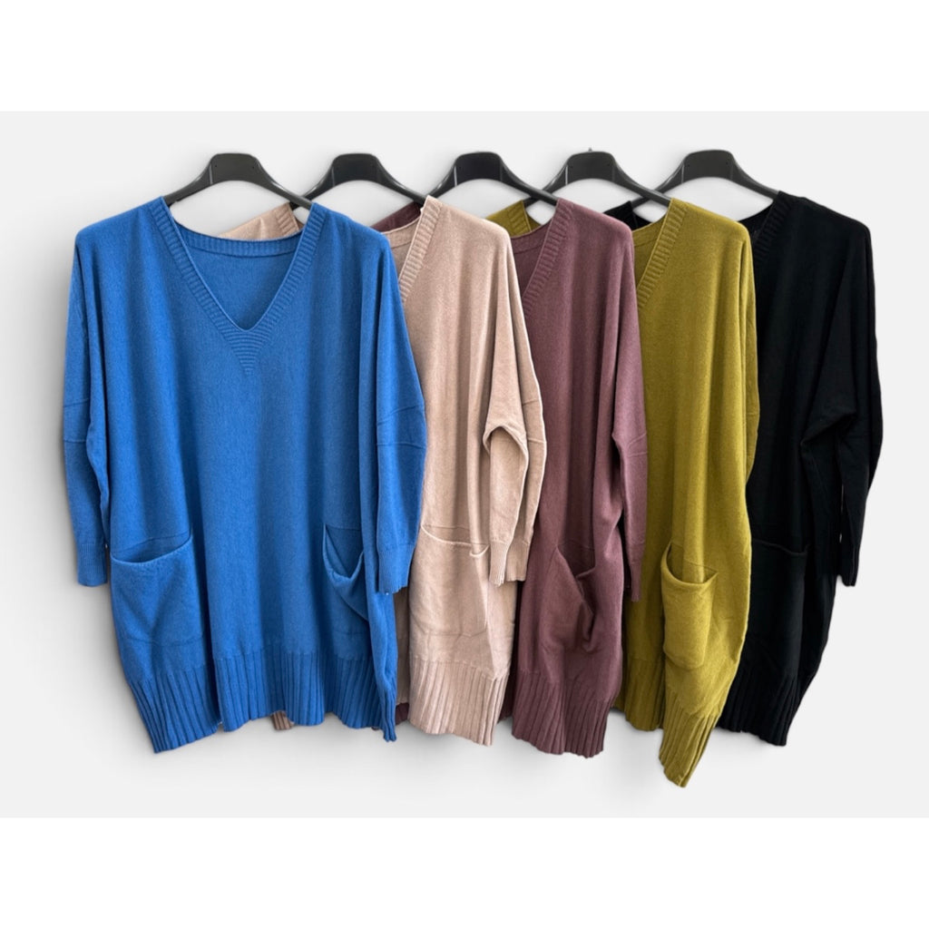 Detalle jersey mujer de cuello pico con bolsillos frontales - POLITA 14061876
