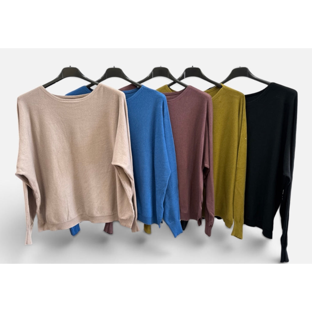 Detalle colores jersey de punto con cuello redondo - POLITA 140626220