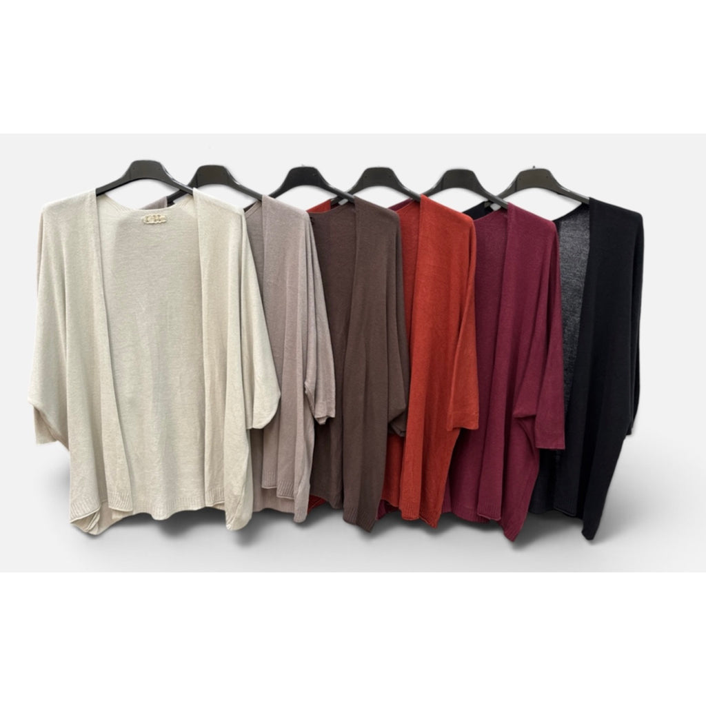 Colores chaqueta abierta de punto fino, sin botones y con manga 3/4 - POLITA 1406618