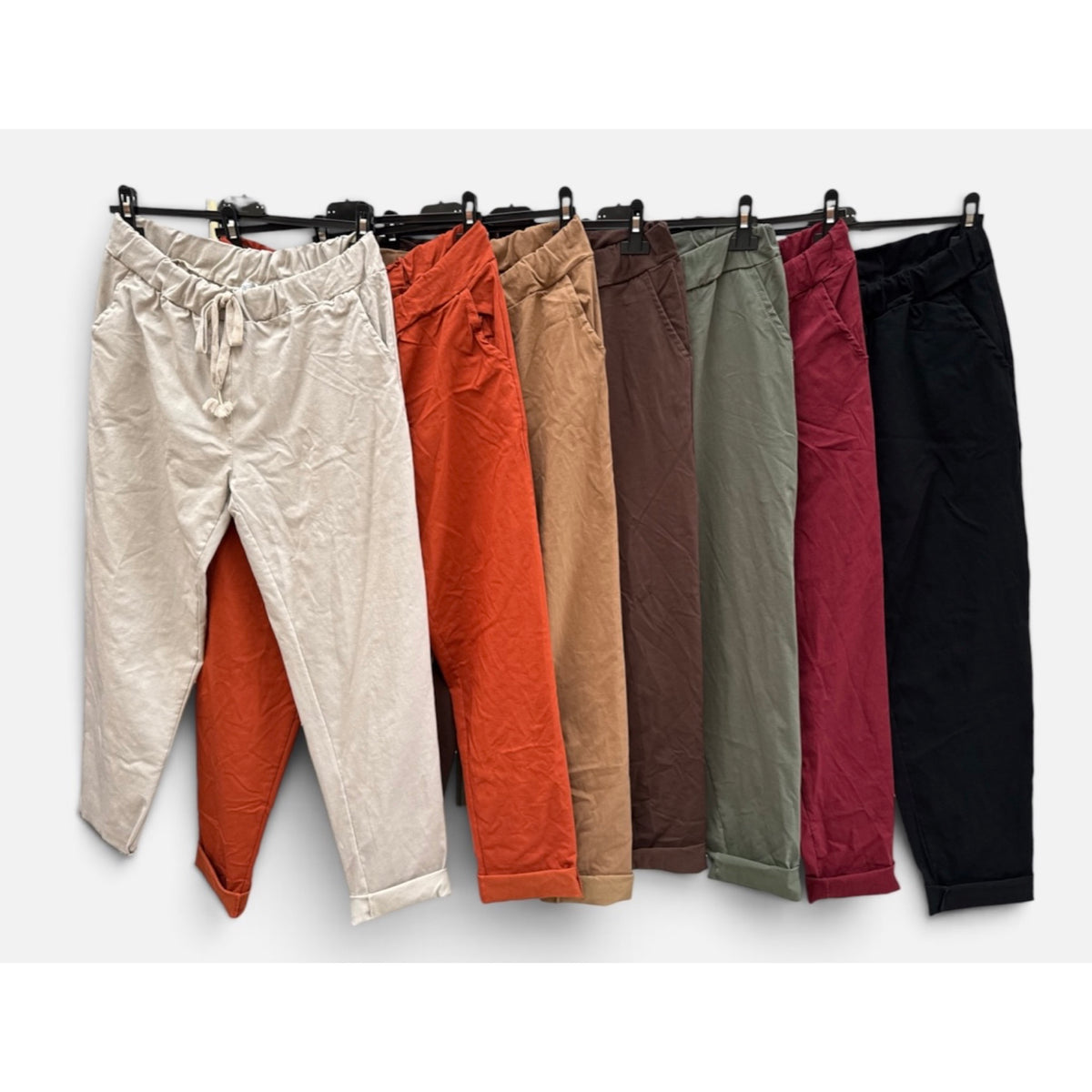 Detalle colores pantalón elástico con cintura de goma y cordón - POLITA 14068115