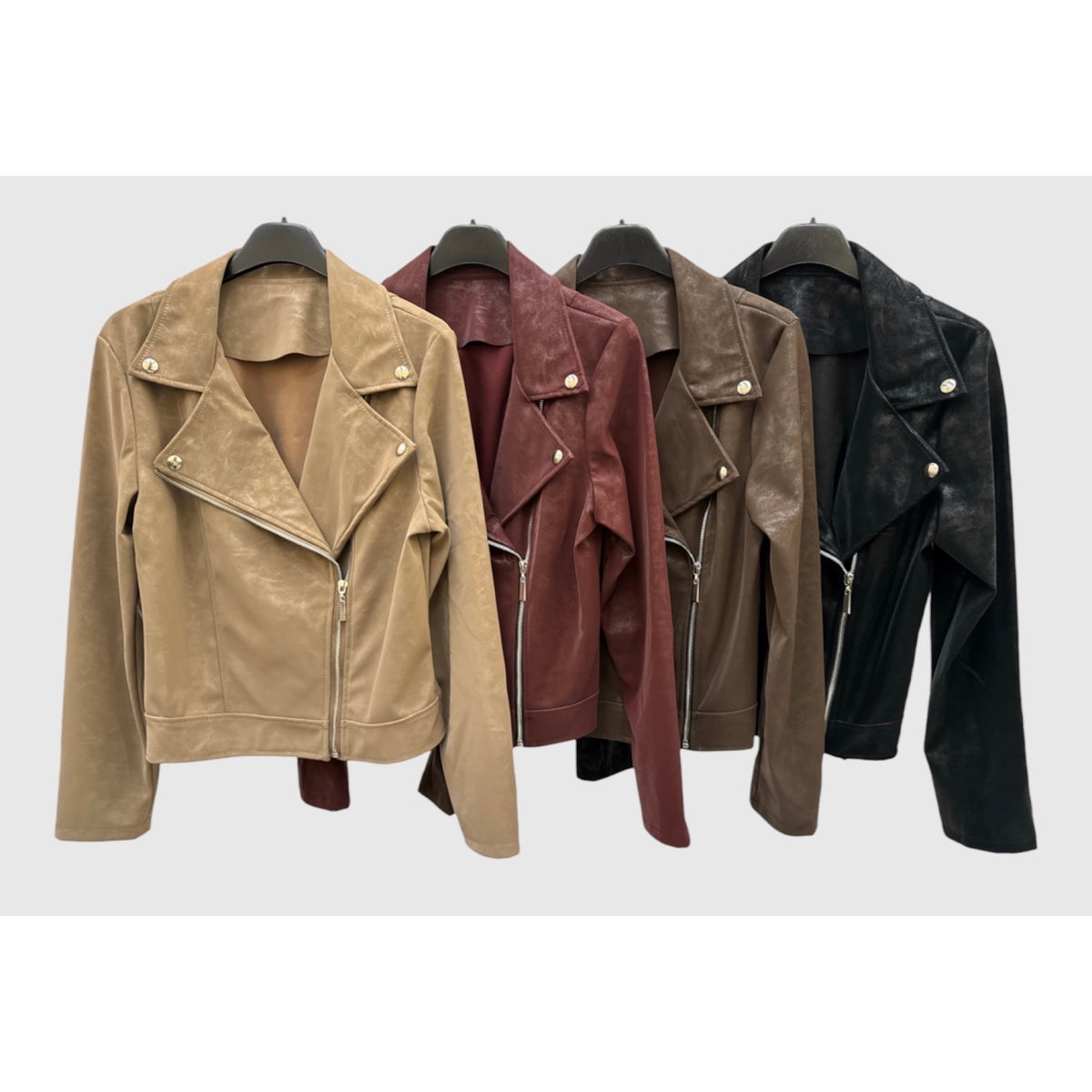 Cazadora biker con cremallera asimétrica presentada en cuatro colores - POLITA 1481757
