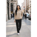 Jersey beige de punto con cuello camisero, vista completa - POLITA 14611361